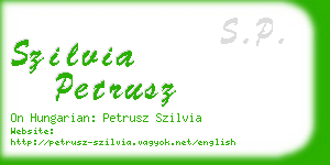 szilvia petrusz business card